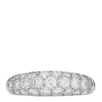 Platinum Diamond 1.18ctw Three Row Dome Band Ring 6