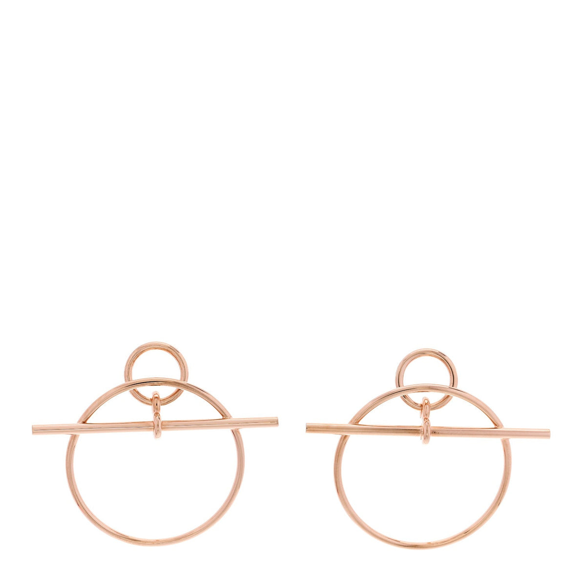 Hermes 18K Rose Gold PM Loop Earrings