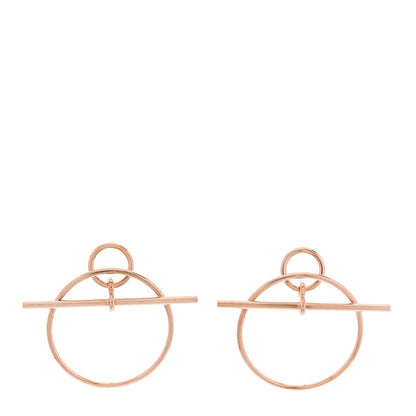 Hermes 18K Rose Gold PM Loop Earrings