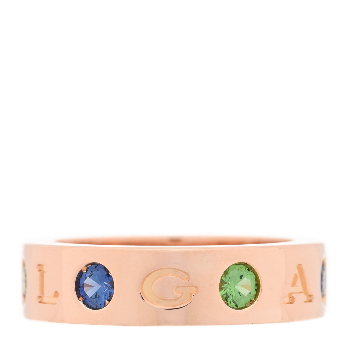 Bulgari 18K Rose Gold Diamond Roman Sorbet Band Ring 49 5