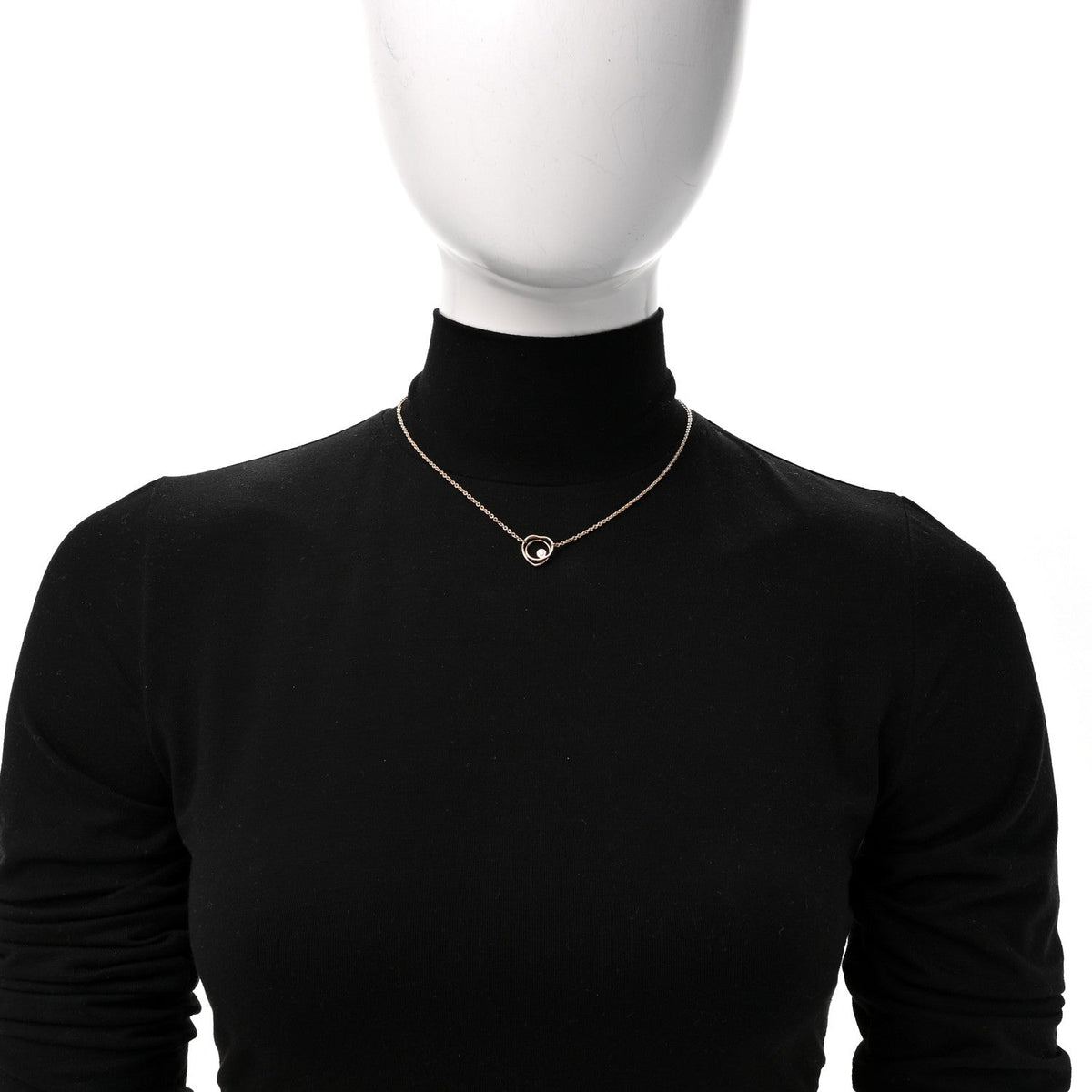 Hermes 18K Rose Gold Diamond TPM Vertige Coeur Necklace