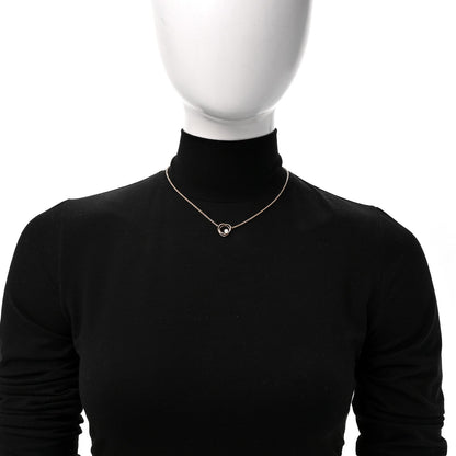 Hermes 18K Rose Gold Diamond TPM Vertige Coeur Necklace
