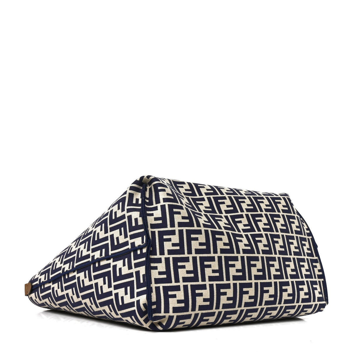 Fendi Pequin Vitello Reversible Large Shopping Tote Midnight Blue