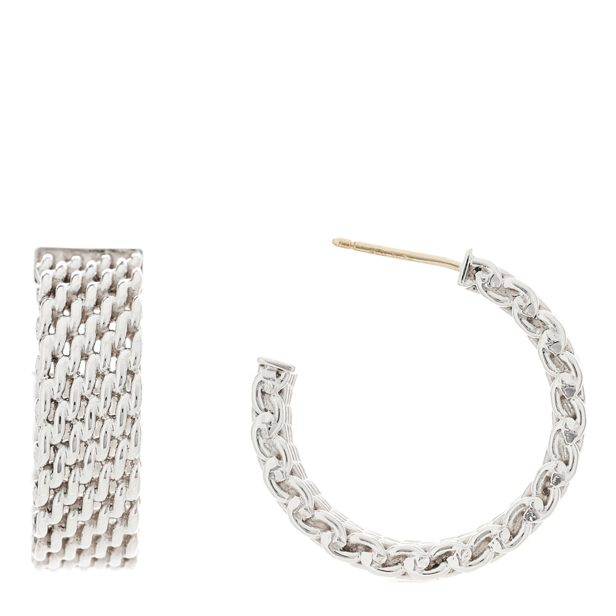 Tiffany Sterling Silver Wide Somerset Hoop Earrings