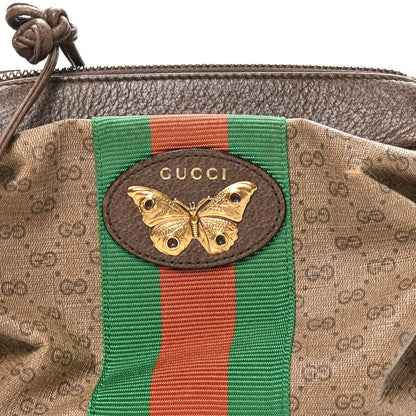 Gucci GG Supreme Web Butterfly Candy Crossbody Beige New Acero