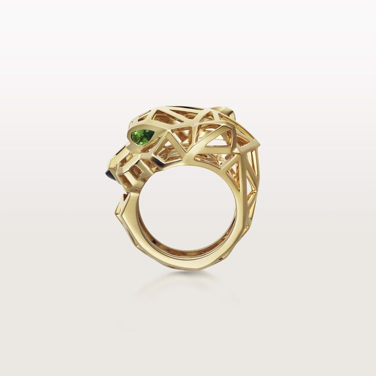 18K Gold Emeralds Onyx Cartier Panthère De Cartier Ring