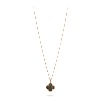 18K Yellow Gold Gray Mother of Pearl VCA Magic Alhambra Long Necklace