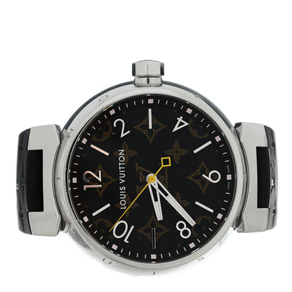 Louis Vuitton Stainless Steel Monogram Tambour Quartz Watch Brown 1938531