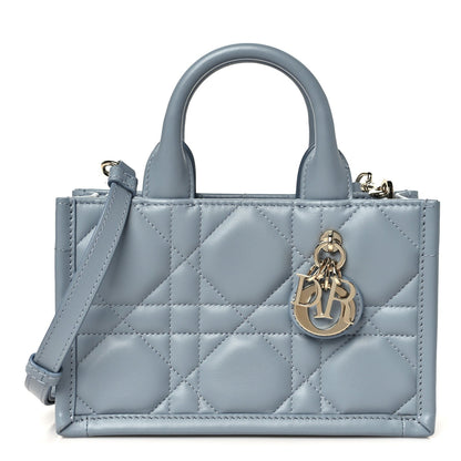 Christian Dior Calfskin Macrocannage Mini Book Tote Cloud Blue