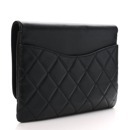 Chanel Goatskin Quilted Timeless CC Clutch Black