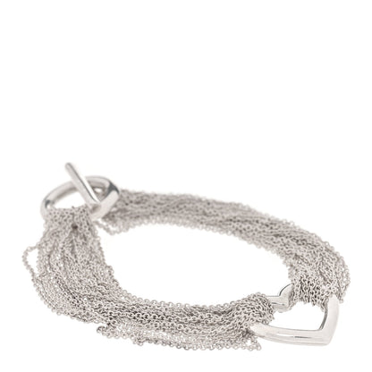Tiffany Sterling Silver Open Heart Multi Strand Bracelet