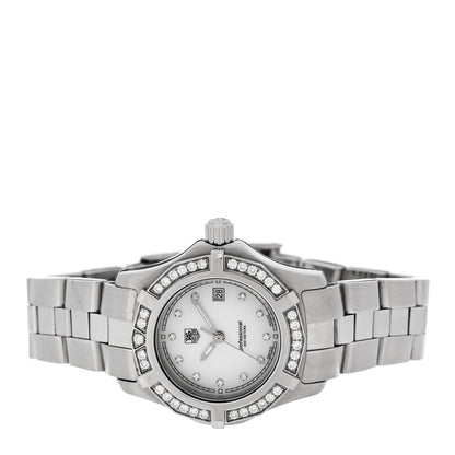 Tag Heuer Stainless Steel Diamond 27mm Professional 2000 Watch Mother of Pearl WN131J