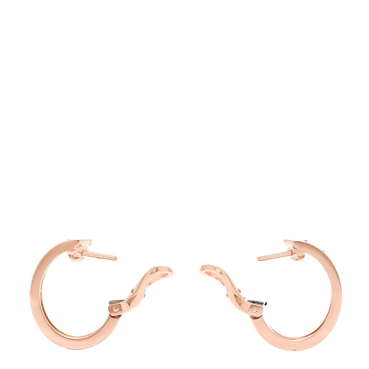 Cartier 18K Pink Gold 2 Diamond 5.5mm LOVE Hoop Earrings