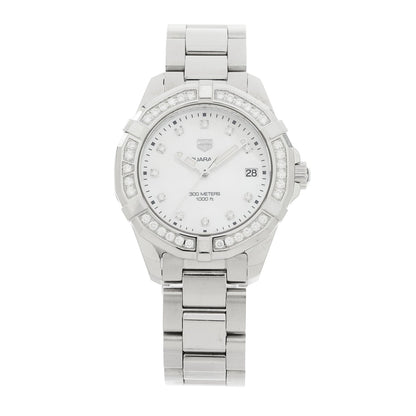 Tag Heuer Stainless Steel Mother of Pearl Aquaracer Watch WBD131C