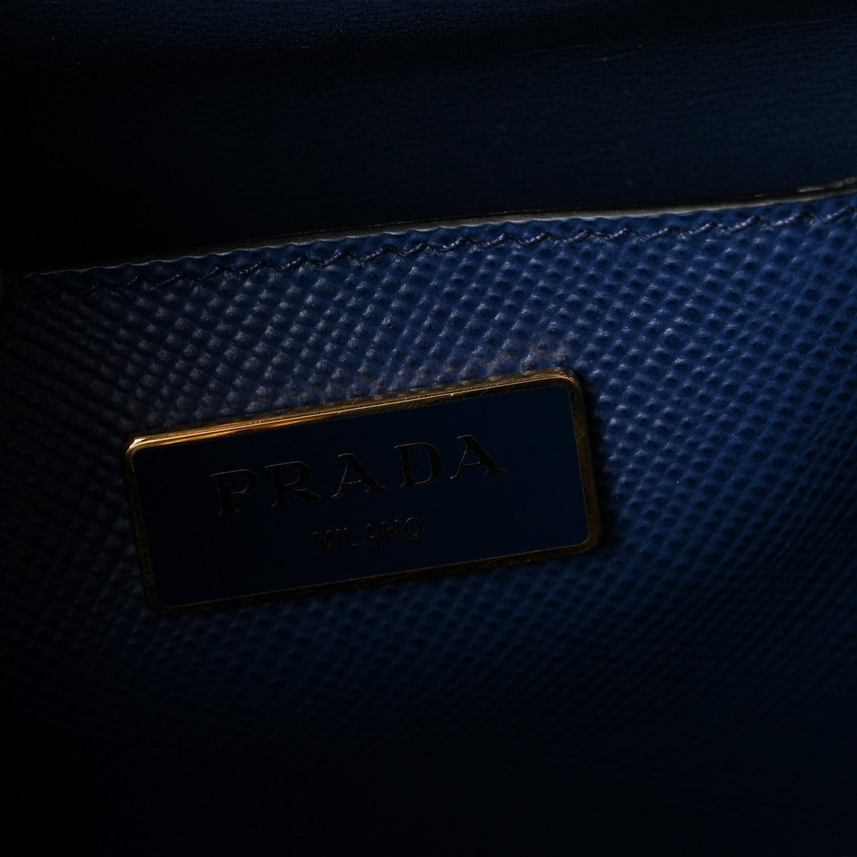 Prada Saffiano Cuir Front Pocket Tote Bluette