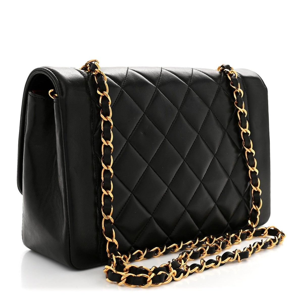 Chanel Lambskin Quilted Medium Single Flap Black 1983003