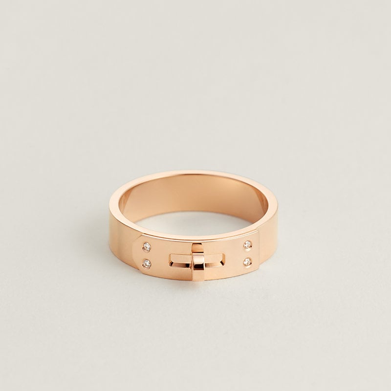 Rose Gold Diamonds Hermes Kelly Small Model Ring