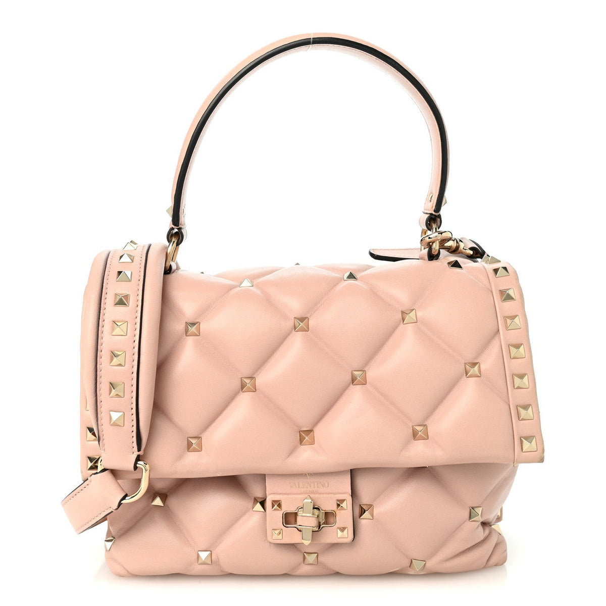 Valentino Garavani Nappa Medium Candystud Top Handle Bag Poudre 1984995
