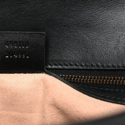 Gucci Calfskin Matelasse Small GG Marmont Top Handle Bag Black