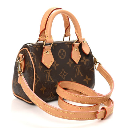 Louis Vuitton Monogram Vachetta Nano Speedy Bandouliere Brown