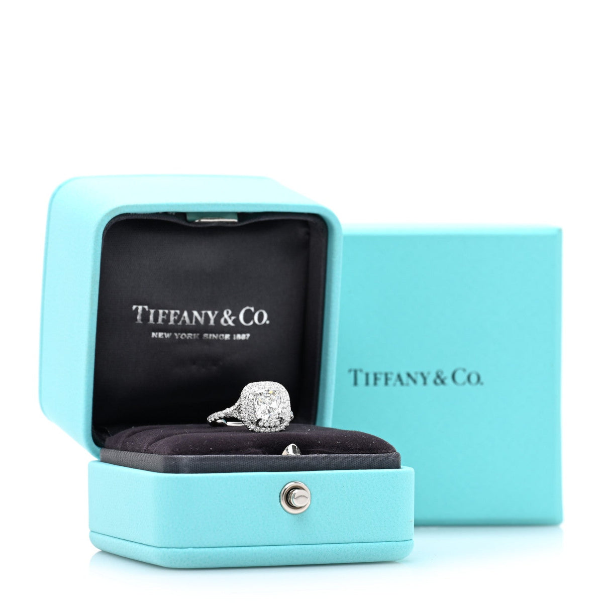 Tiffany Platinum Diamond 1.54ct Soleste Engagement Ring 43 2.5