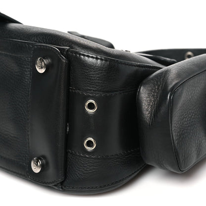 Christian Dior Leather Street Chic Columbus Ave Shoulder Bag Black