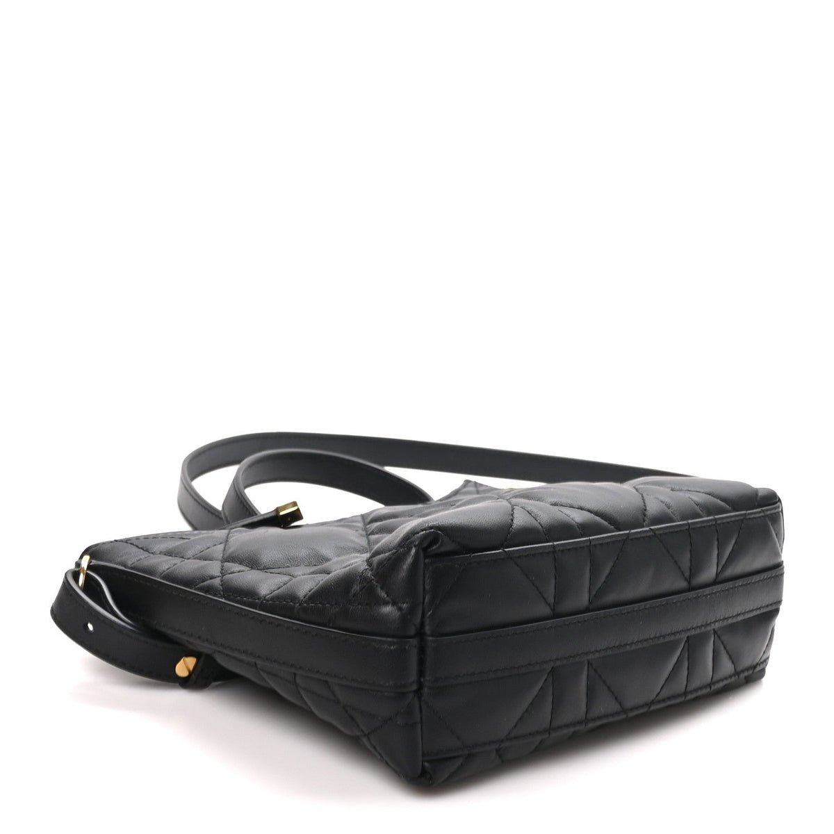 Christian Dior Calfskin Macrocannage Miss Caro Diorling Mini Bag Black
