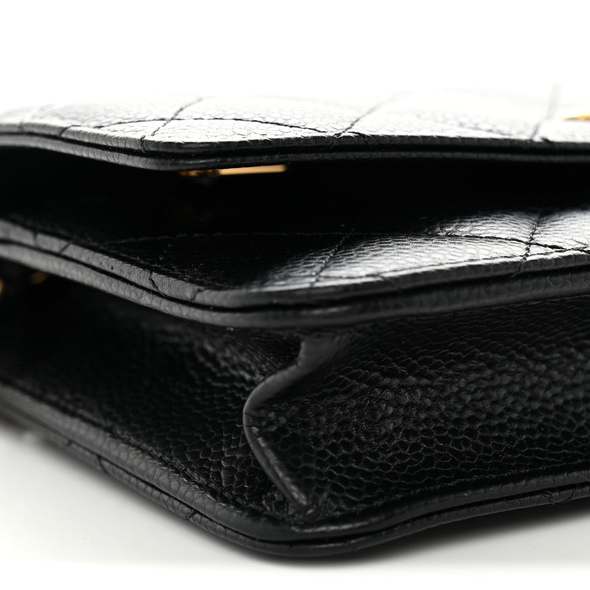 Chanel Caviar Quilted CC Turnlock Wallet On Chain WOC Black