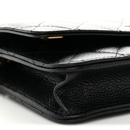 Chanel Caviar Quilted CC Turnlock Wallet On Chain WOC Black