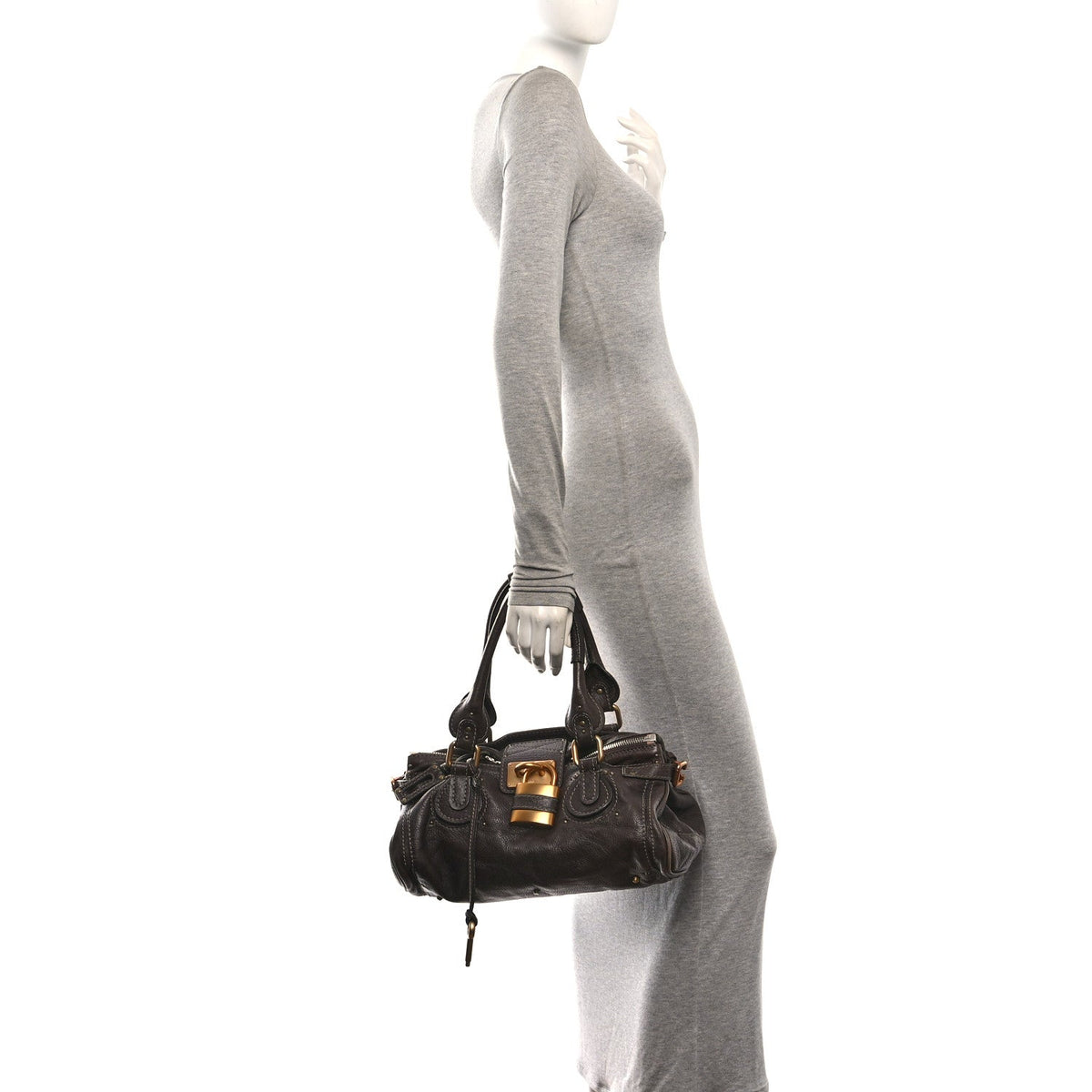 Chloe Calfskin Medium Paddington Satchel Chocolate