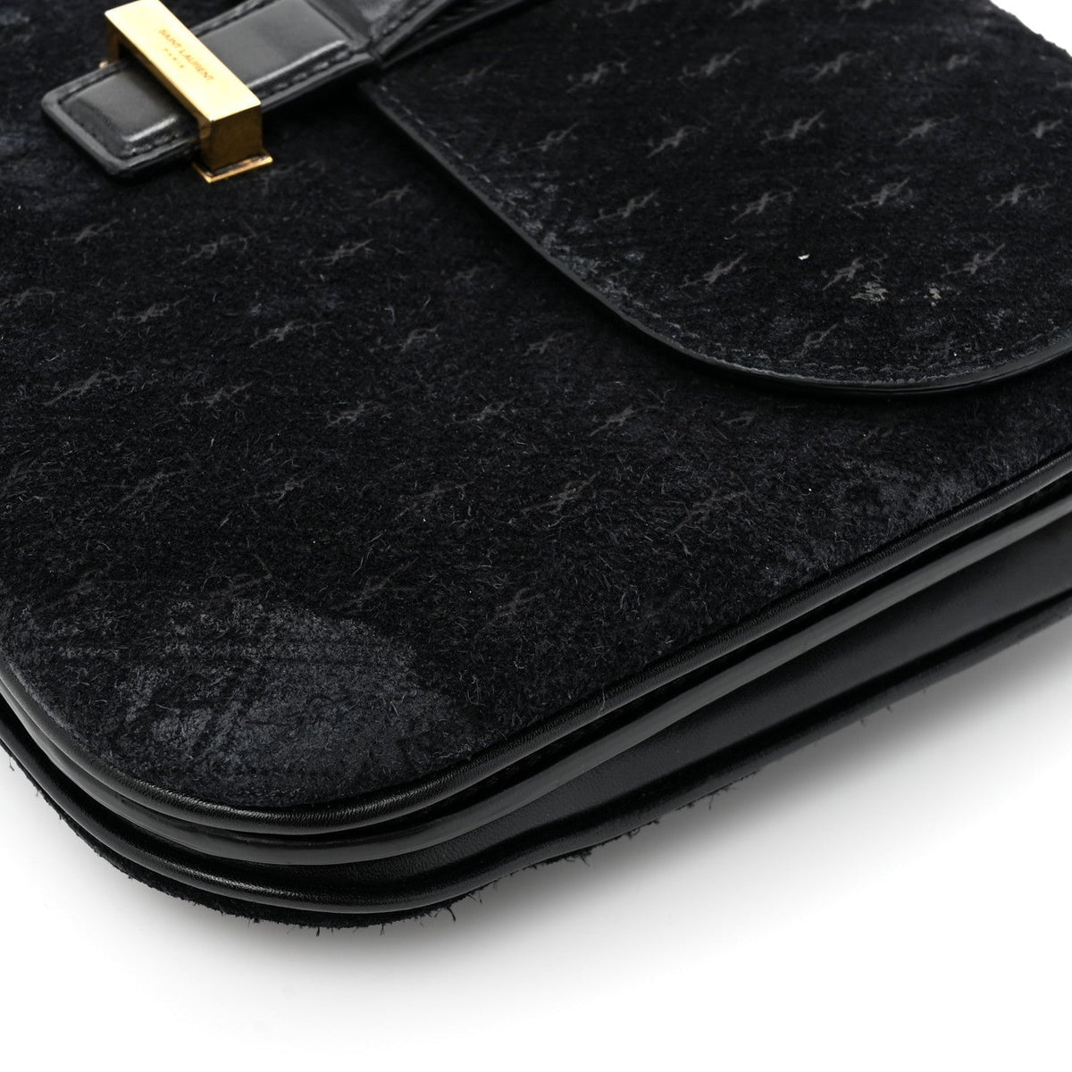 Saint Laurent Suede Le Monogramme Satchel Black