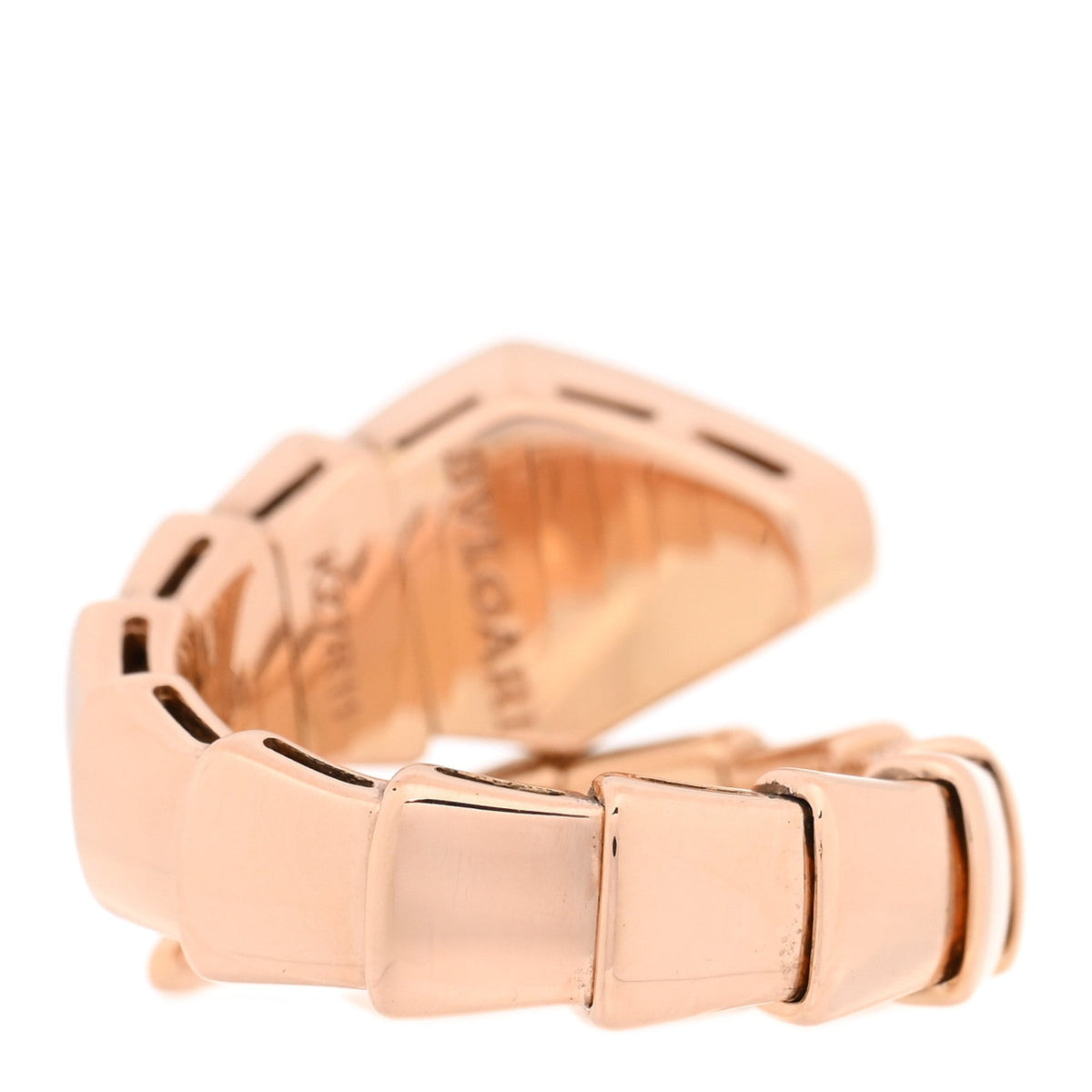 18K Rose Gold Diamond Serpenti Viper Ring S