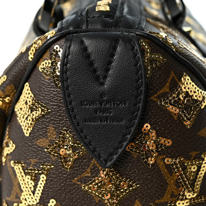 Louis Vuitton Monogram Sequins Eclipse Speedy 28 Gold