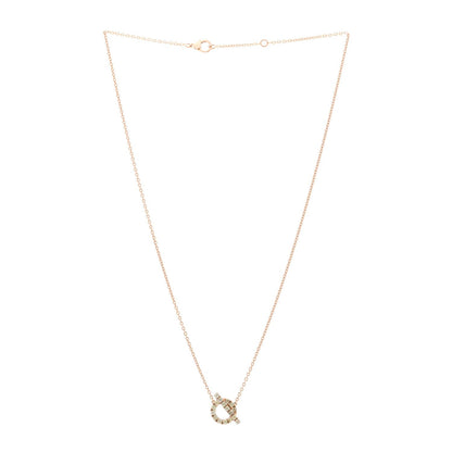 Hermes 18K Rose Gold Green Sapphire Finesse Pendant Necklace