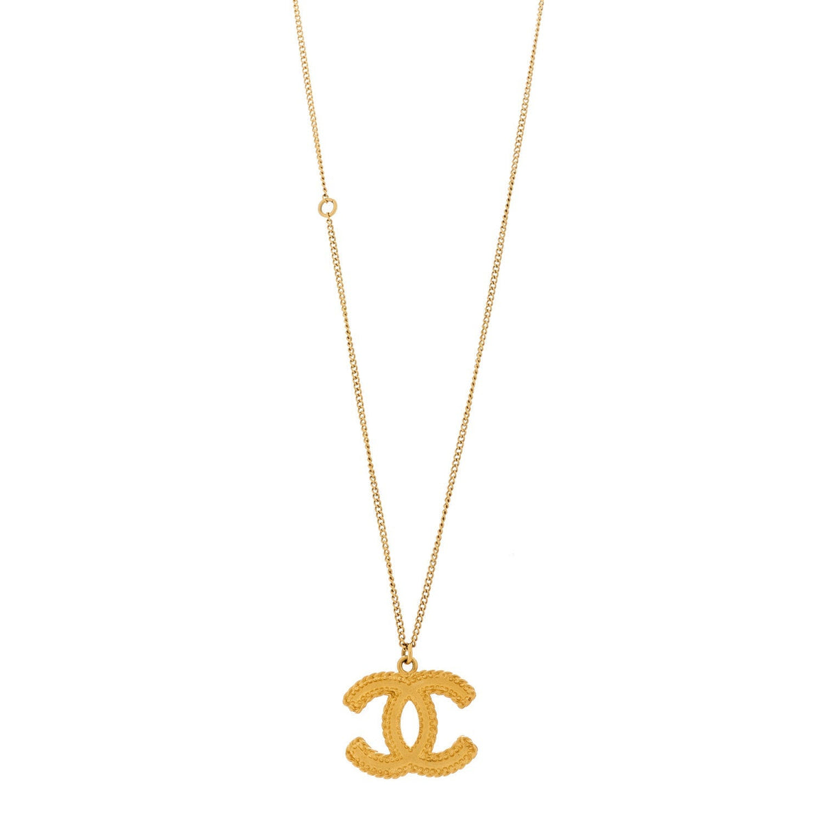 Chanel Metal CC Necklace Matte Gold