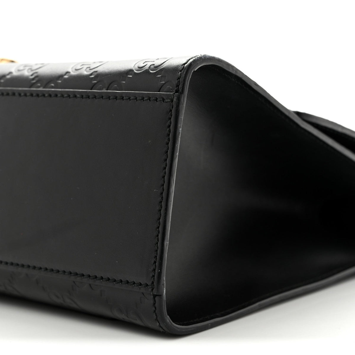 Gucci Guccissima Leather Medium Padlock Shoulder Bag Black