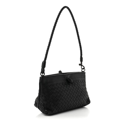 Bottega Veneta Nappa Intrecciato Mini Shoulder Bag Black