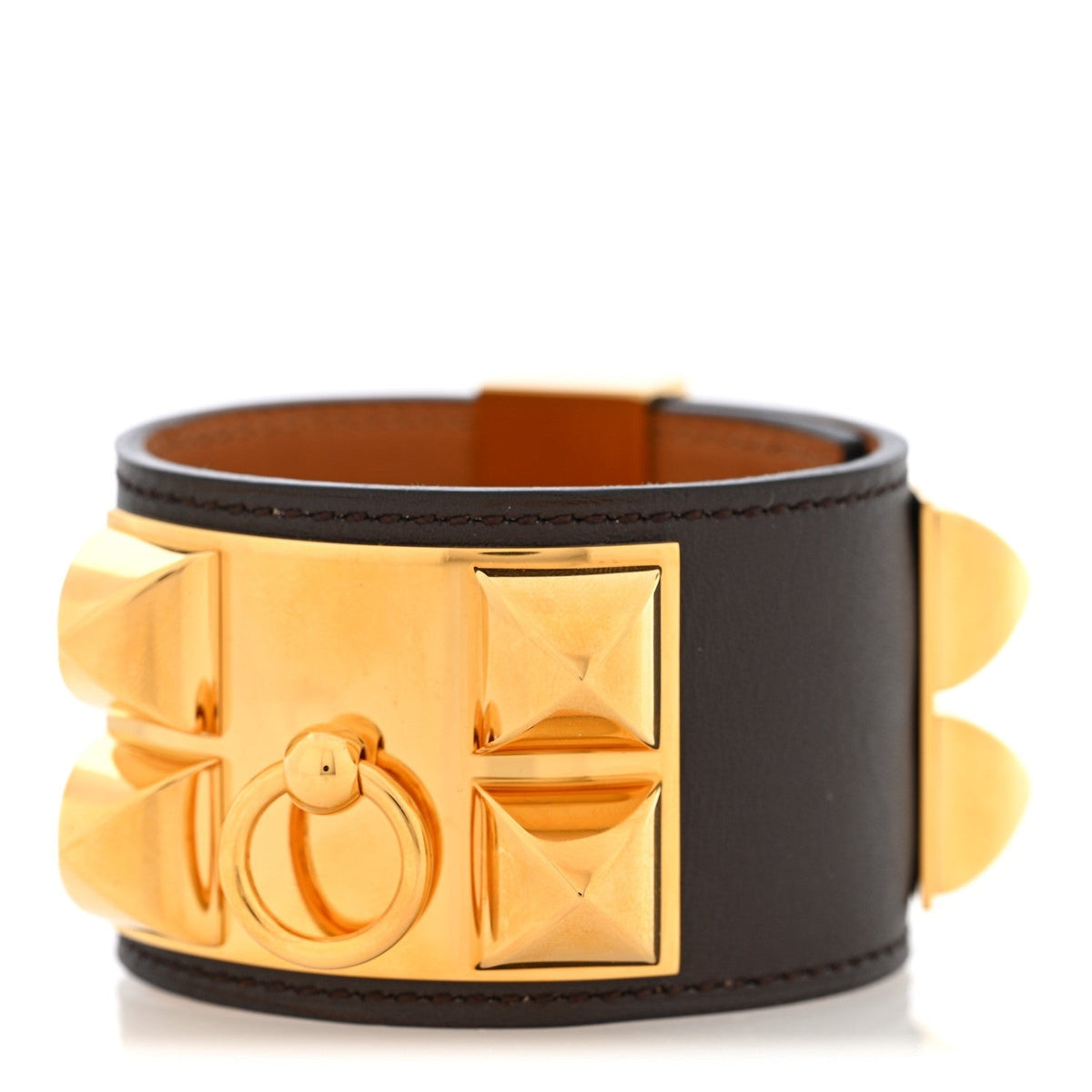 Hermes Swift Collier de Chien CDC Bracelet S Chocolate