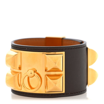 Hermes Swift Collier de Chien CDC Bracelet S Chocolate