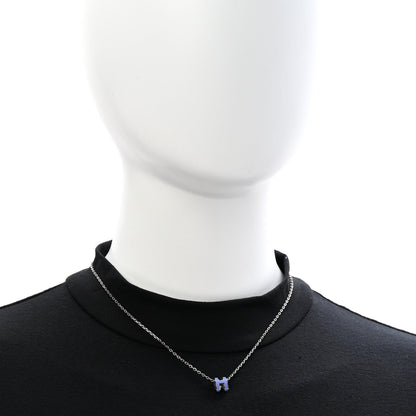 Hermes Palladium Lacquered Mini Pop H Pendant Necklace Lilas