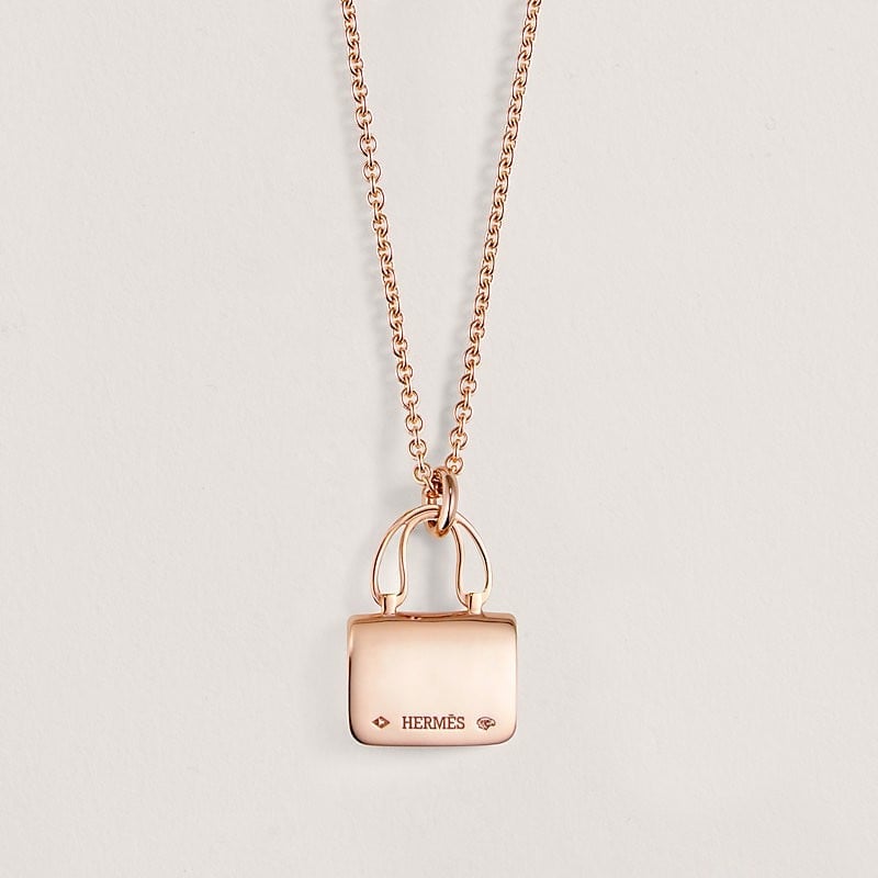 18K Gold Diamond Hermes Amulettes Constance Pendant