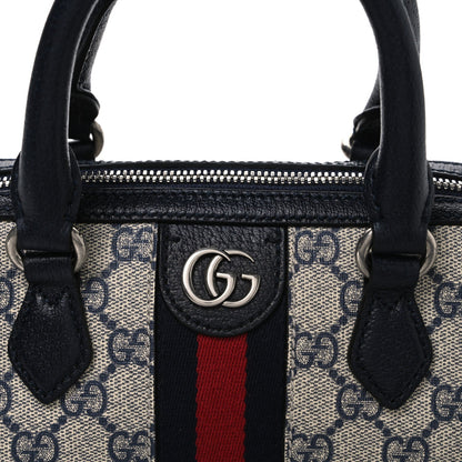 Gucci GG Supreme Calfskin Mini Ophidia Top Handle Bag Beige Blue