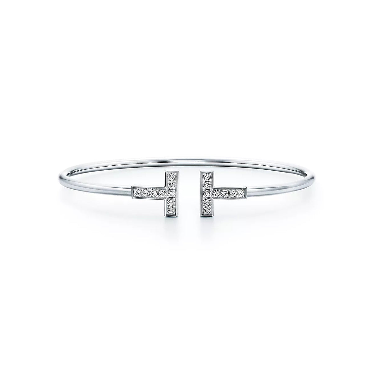 18K Gold Diamonds Tiffany T Diamond Wire Bracelet