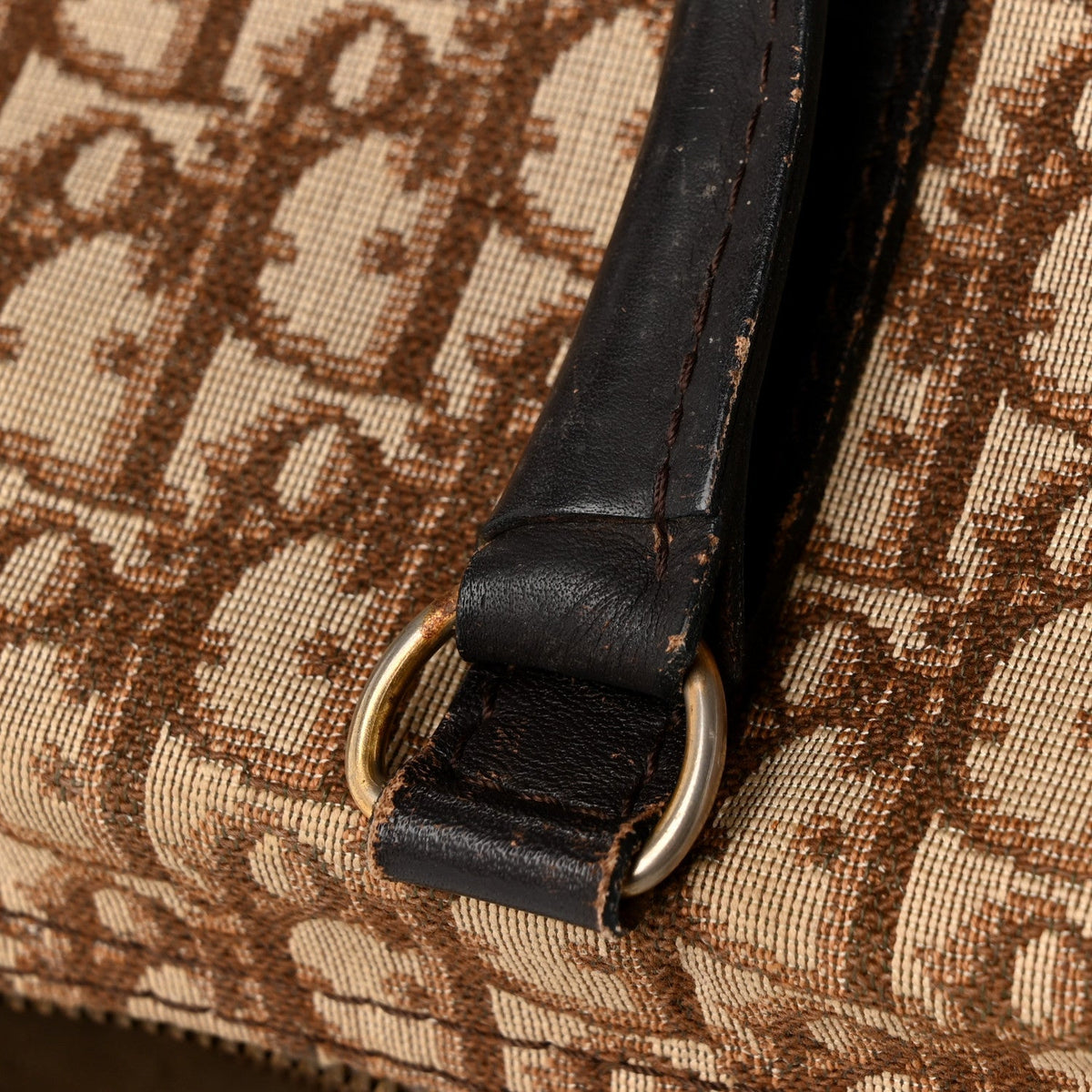 Christian Dior Monogram Canvas Boston Bag Brown