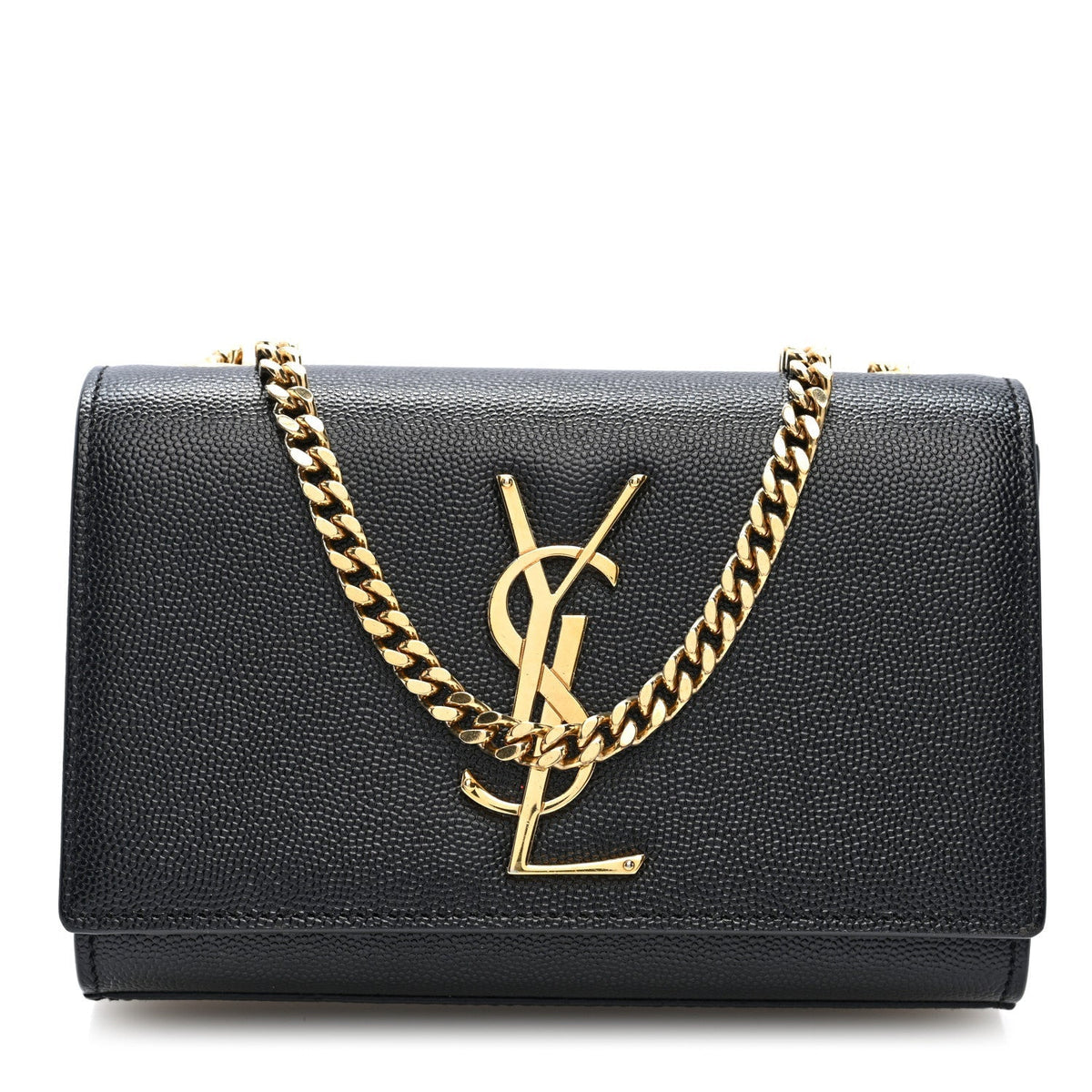 Saint Laurent Grain De Poudre Small Monogram Kate Satchel Black