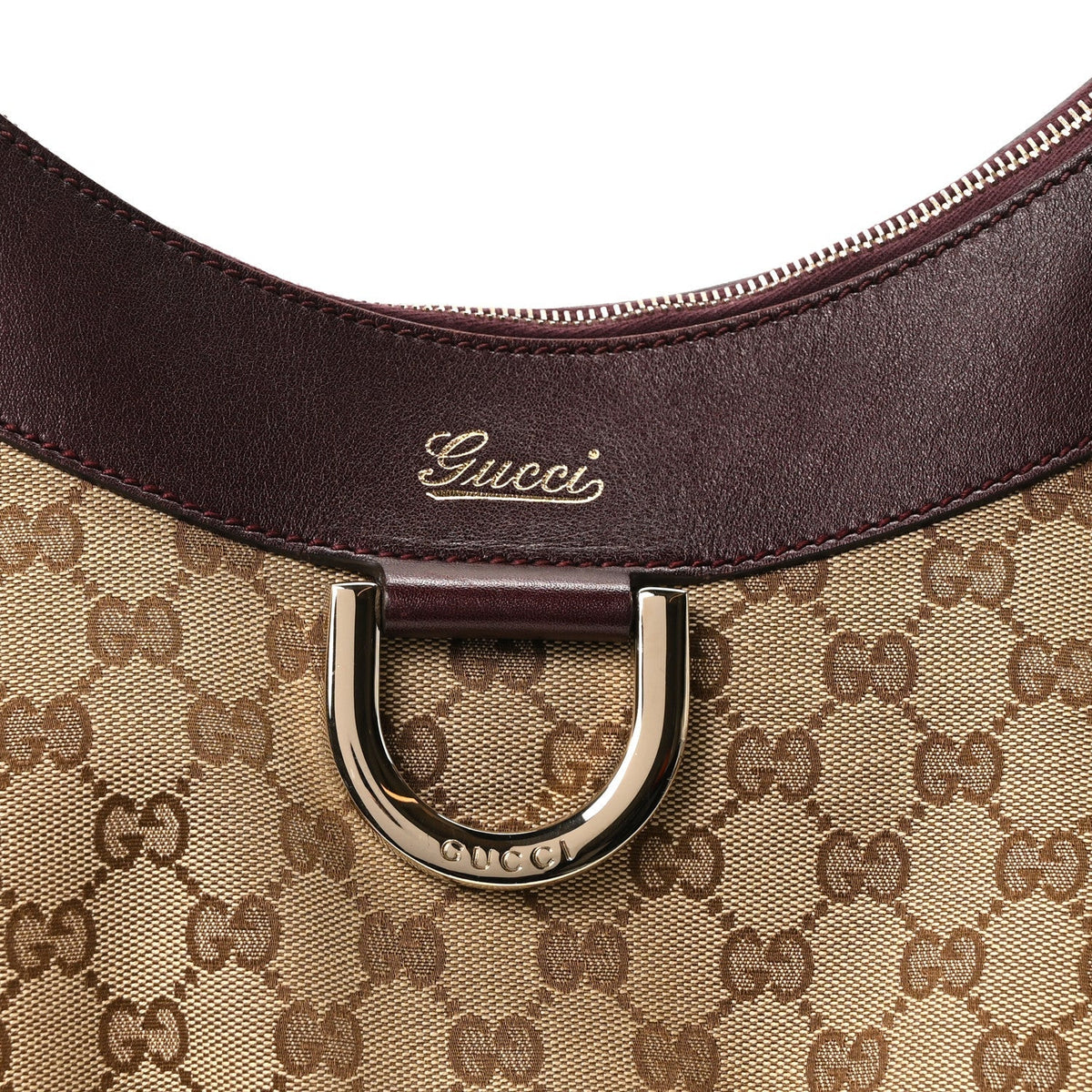 Gucci Metallic Monogram Large D Gold Hobo Purple