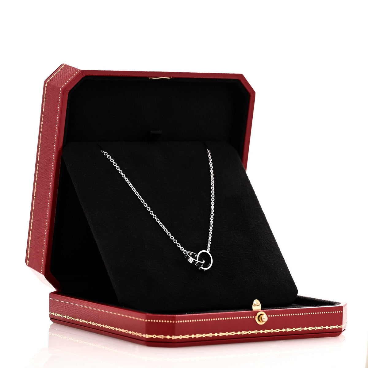 Cartier 18K White Gold Interlocking LOVE Necklace