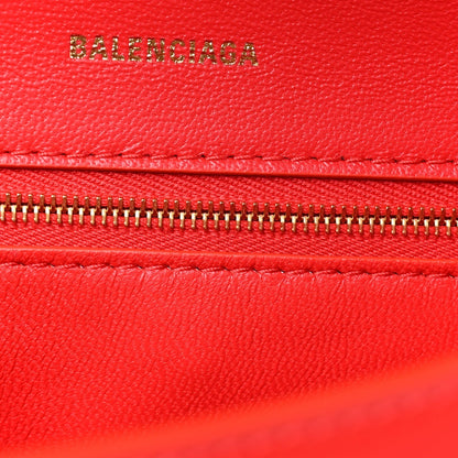 Balenciaga Shiny Box Calfskin Small Hourglass Top Handle Bag Bright Red