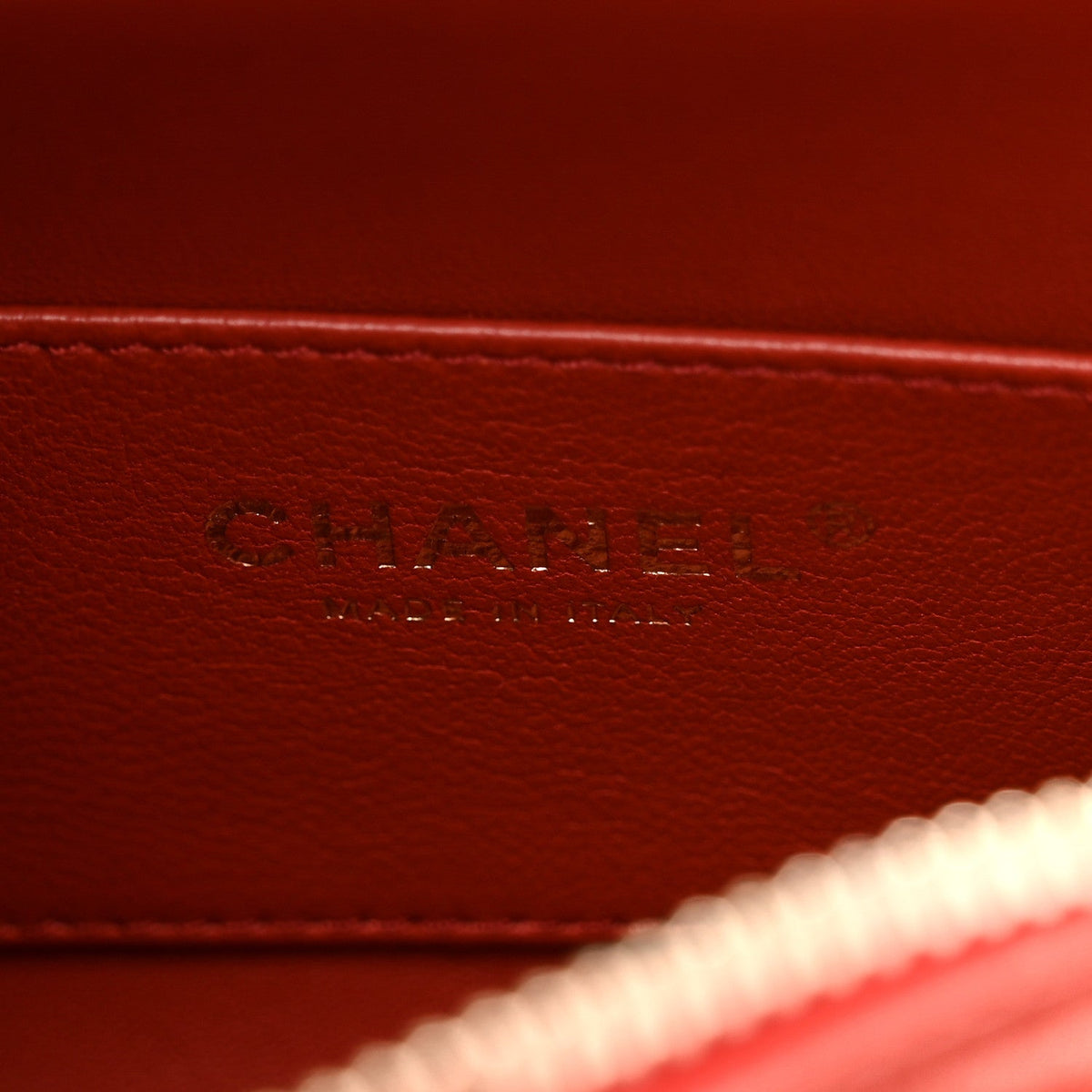Chanel Calfskin Chevron Quilted Small Medal Flap Red 1984020