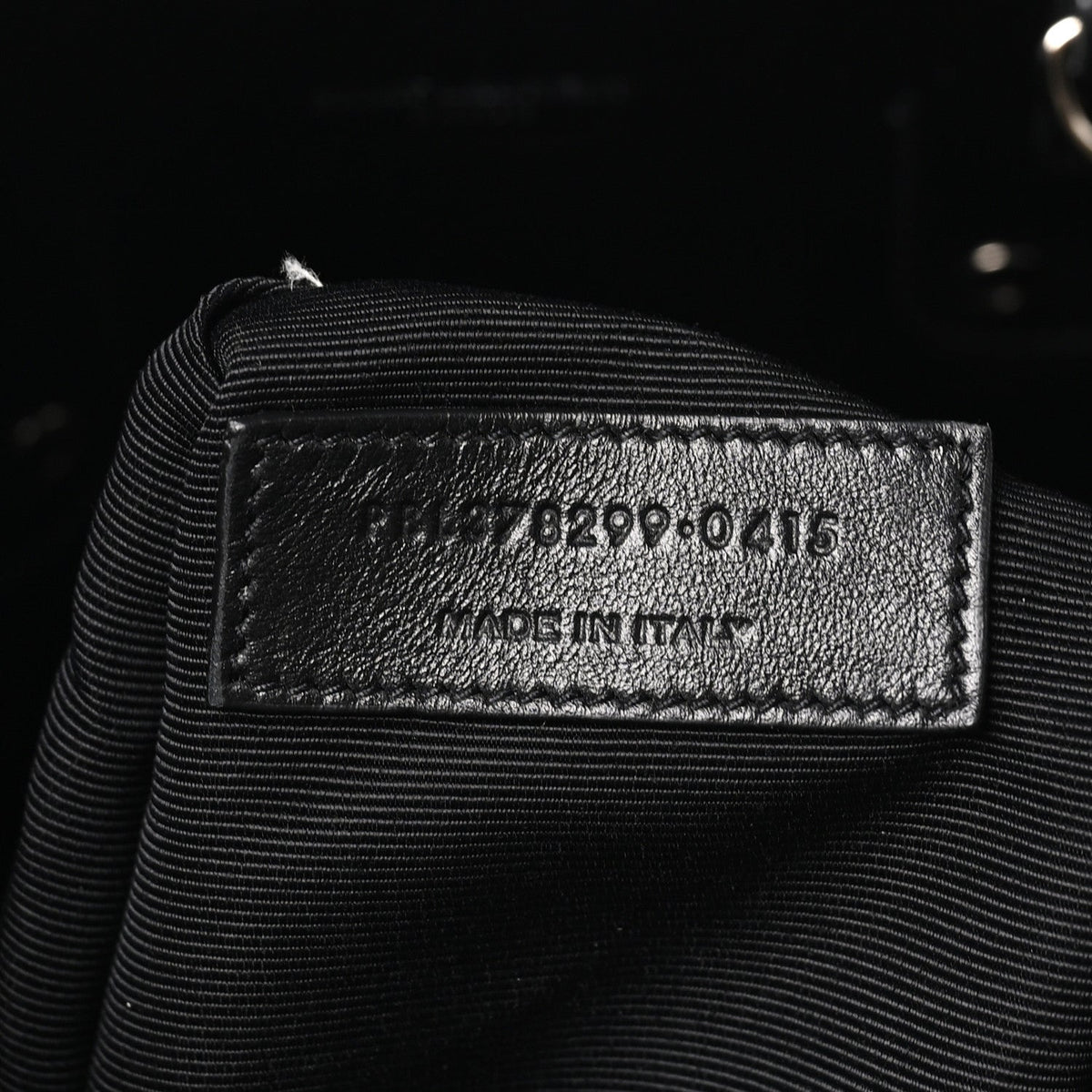 Saint Laurent Calfskin Embossed Python Small Sac De Jour Black